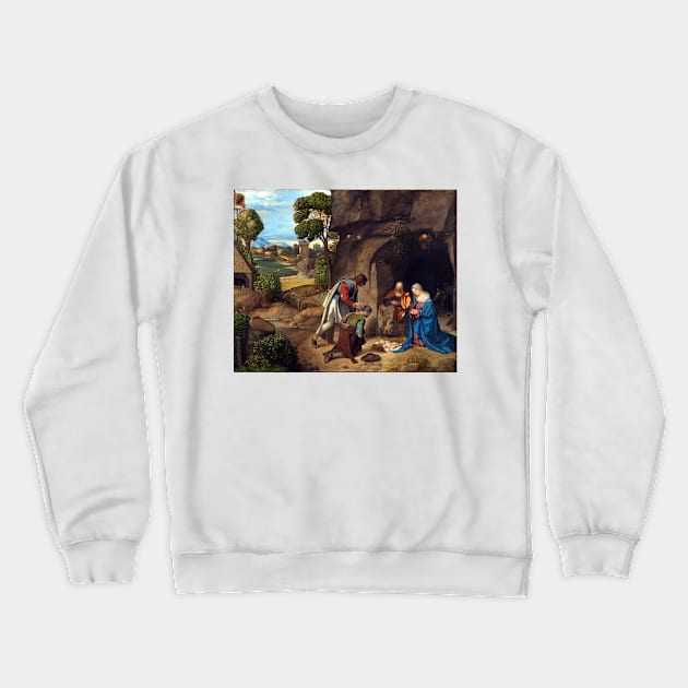 Giorgione Adoration of the Shepherds Crewneck Sweatshirt by pdpress